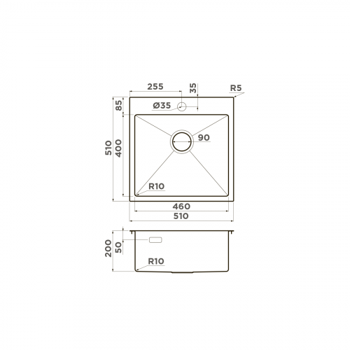 Кухонная мойка Omoikiri Akisame 51-GB нерж. сталь/графит, 4997013