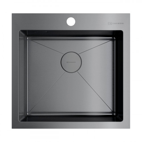 Кухонная мойка Omoikiri Akisame 51-GM нерж. сталь/вороненая сталь, 4973440