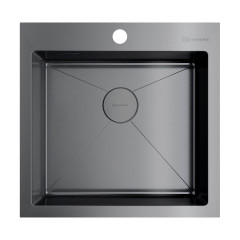 Кухонная мойка Omoikiri Akisame 51-GM нерж. сталь/вороненая сталь, 4973440