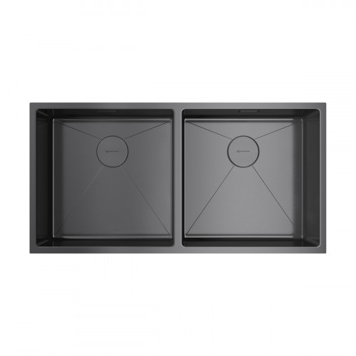 Кухонная мойка Omoikiri Taki 86-2-U/IF Side-GM нерж. сталь/вороненая сталь, 4993793