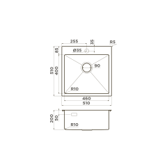 Кухонная мойка Omoikiri Akisame 51-IN нерж. сталь/нержавеющая сталь, 4973438