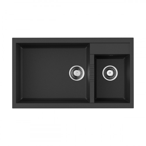 Кухонная мойка Omoikiri Tedori 86-2-LB-BL Tetogranit/черный, 4993932