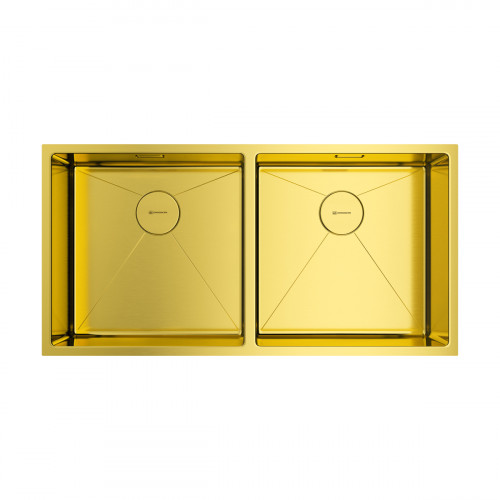 Кухонная мойка Omoikiri Taki 86-2-U/IF Side-LG нерж. сталь/светлое золото, 4993792
