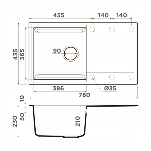 Кухонная мойка Omoikiri Sakaime 78-EV Tetogranit/эверест, 4993197