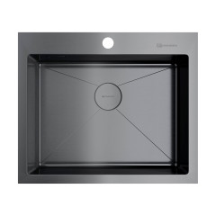 Кухонная мойка Omoikiri Akisame 59-GM нерж. сталь/вороненая сталь, 4973096