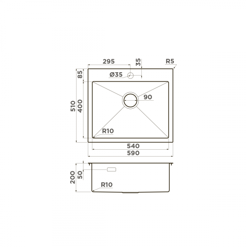 Кухонная мойка Omoikiri Akisame 59-IN нерж. сталь/нержавеющая сталь, 4973055