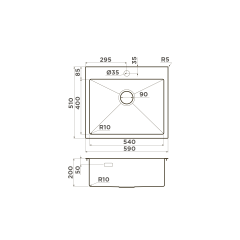 Кухонная мойка Omoikiri Akisame 59-IN нерж. сталь/нержавеющая сталь, 4973055