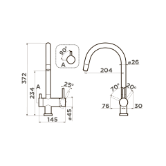 Смеситель для кухни Omoikiri Yamada-BN латунь/нержавеющая сталь, 4994225