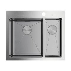 Кухонная мойка Omoikiri Akisame 60-2-L-IN нерж. сталь/нержавеющая сталь, 4993775