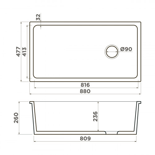 Кухонная мойка Omoikiri Tokara 88-U/I-WH Glossy Natceramic/белый глянцевый, 4993867