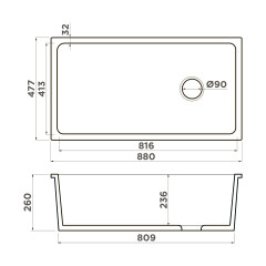 Кухонная мойка Omoikiri Tokara 88-U/I-WH Glossy Natceramic/белый глянцевый, 4993867