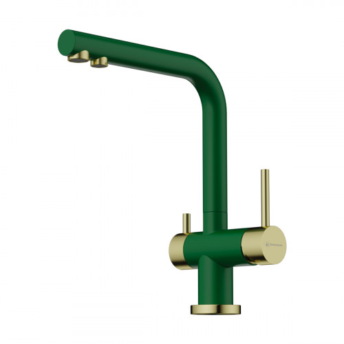 Смеситель для кухни Omoikiri Nagano-RG-LG латунь/royal green/светлое золото, 4994432