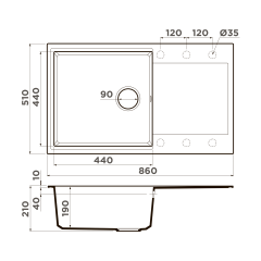 Кухонная мойка Omoikiri Daisen 86-BE Artgranit/ваниль, 4993694
