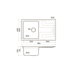 Кухонная мойка Omoikiri Mizu 78-IN нерж. сталь/нержавеющая сталь, 4973730