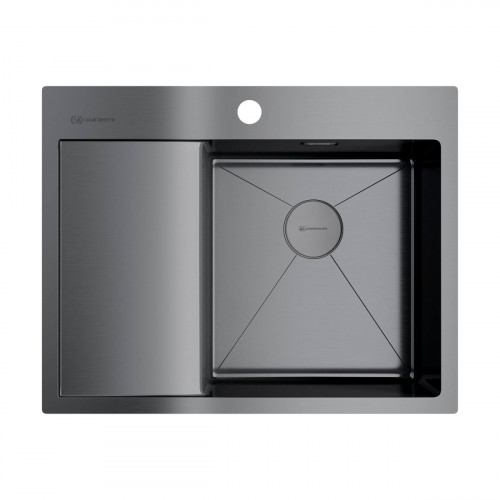 Кухонная мойка Omoikiri Akisame 65-R-GM нерж. сталь/вороненая сталь, 4973098