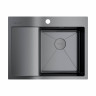Кухонная мойка Omoikiri Akisame 65-R-GM нерж. сталь/вороненая сталь, 4973098