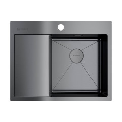 Кухонная мойка Omoikiri Akisame 65-R-GM нерж. сталь/вороненая сталь, 4973098