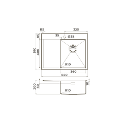 Кухонная мойка Omoikiri Akisame 65-R-GM нерж. сталь/вороненая сталь, 4973098