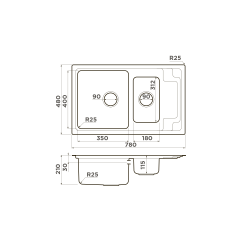 Кухонная мойка Omoikiri Mizu 78-2-IN нерж. сталь/нержавеющая сталь, 4973731