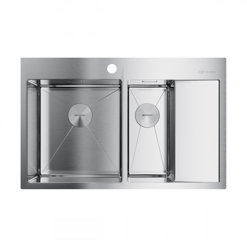 Кухонная мойка Omoikiri Akisame 78-2-L-IN нерж. сталь/нержавеющая сталь, 4973062
