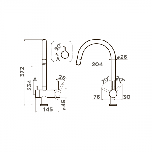 Смеситель для кухни Omoikiri Yamada-P-WH латунь/белый, 4974227