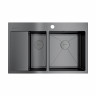 Кухонная мойка Omoikiri Akisame 78-2-R-GM нерж. сталь/вороненая сталь, 4973102