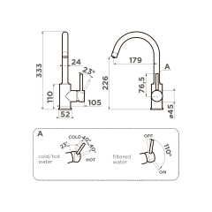 Смеситель для кухни Omoikiri Shinagawa 2 Plus-C латунь/хром, 4994338