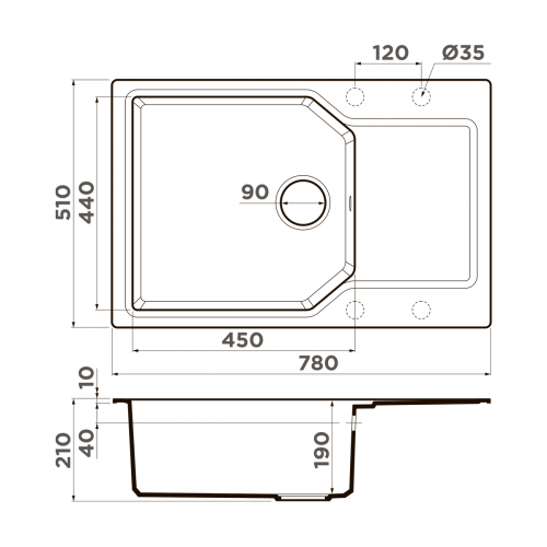 Кухонная мойка Omoikiri Yonaka 78-LB-BL Artgranit/черный, 4993341