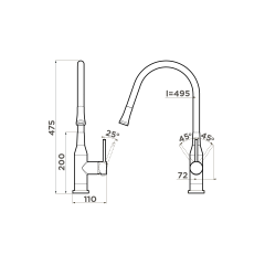 Смеситель для кухни Omoikiri Yatomi-BN латунь/нержавеющая сталь, 4994247
