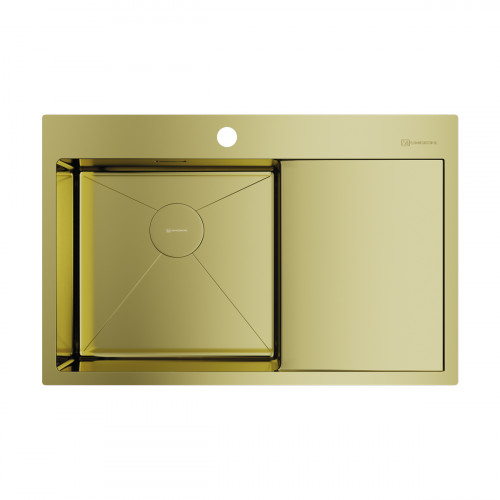 Кухонная мойка Omoikiri Akisame 78-L-LG нерж. сталь/светлое золото, 4973085
