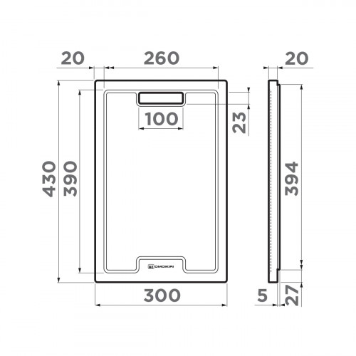 Разделочная доска Omoikiri CB-01-WOOD, 4999005