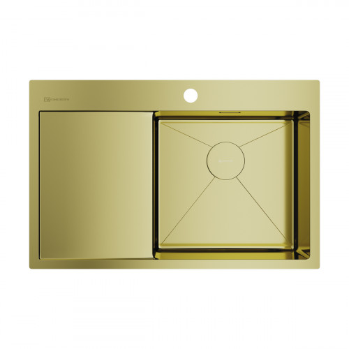 Кухонная мойка Omoikiri Akisame 78-R-LG нерж. сталь/светлое золото, 4973086