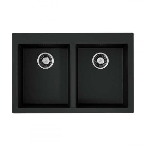 Кухонная мойка Omoikiri Bosen 80-2-BL Tetogranit/черный, 4993836