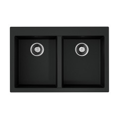 Кухонная мойка Omoikiri Bosen 80-2-BL Tetogranit/черный, 4993836