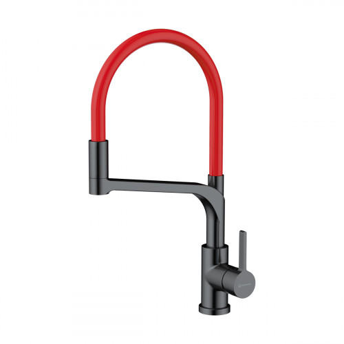 Смеситель для кухни Omoikiri Sinto 2 Plus-GM-R латунь/вороненая сталь/красный, 4994467